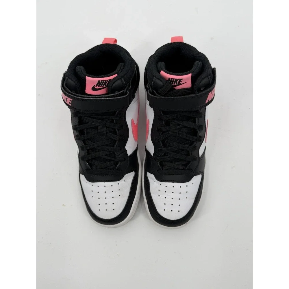 Nike Court Borough Mid 2 Kids' Shoes in Black/White/Sunset Pink Size 5Y